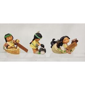 Friends of the Feather Lot Enesco Mini Figurine Two Canoe's "Arizona" 1 w/Duck